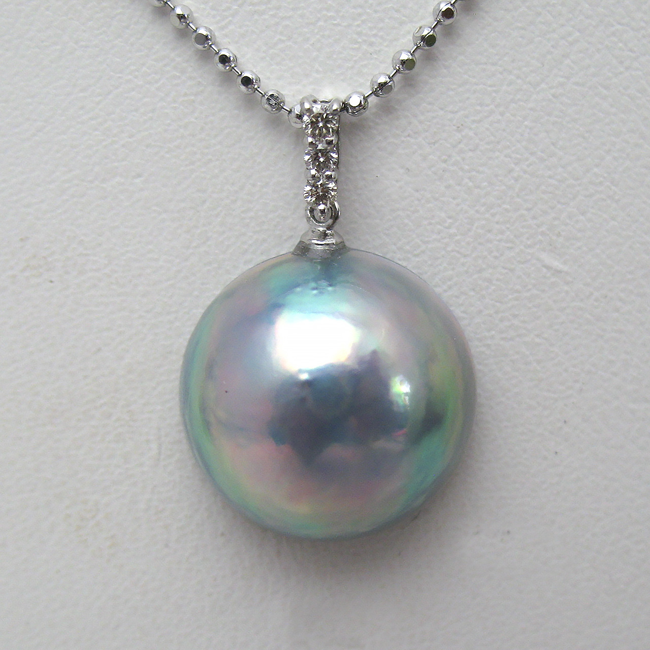 Pt900マベ&ダイヤペンダント - 画像 (3)