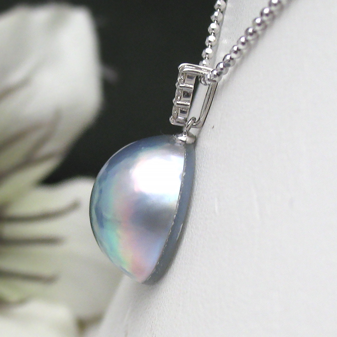 Pt900マベ&ダイヤペンダント - 画像 (4)