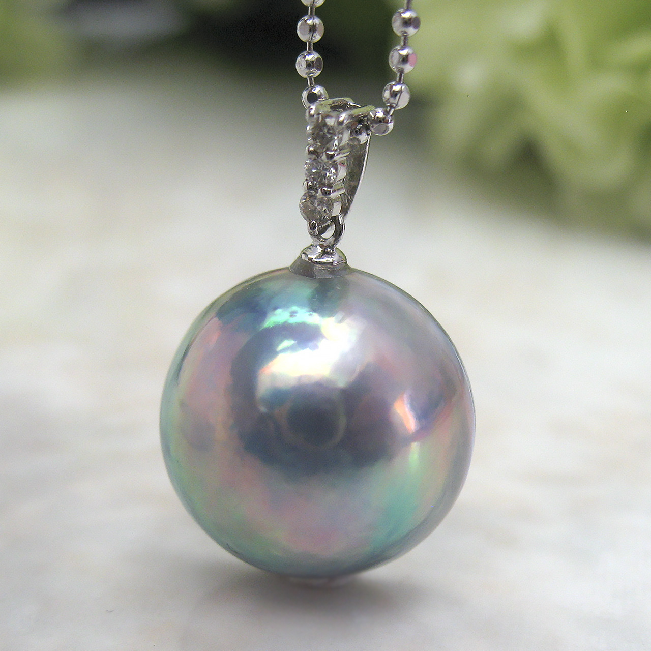 Pt900マベ&ダイヤペンダント - 画像 (5)