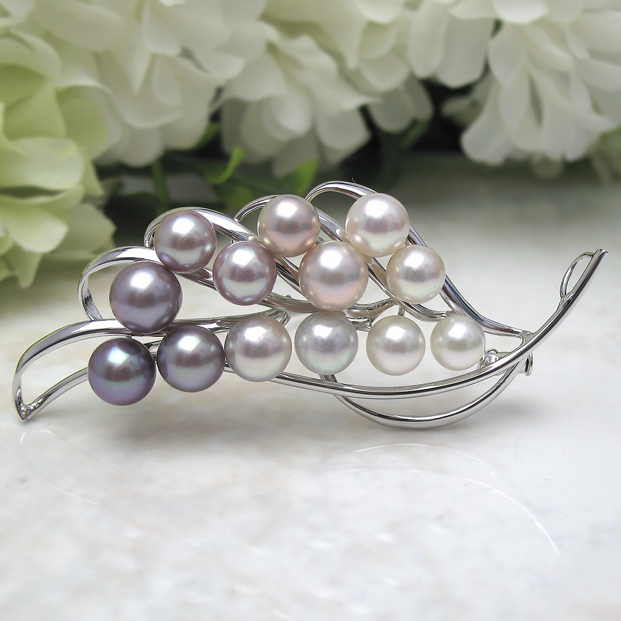 fromseaブローチあこや・淡水ブローチ兼ペンダント