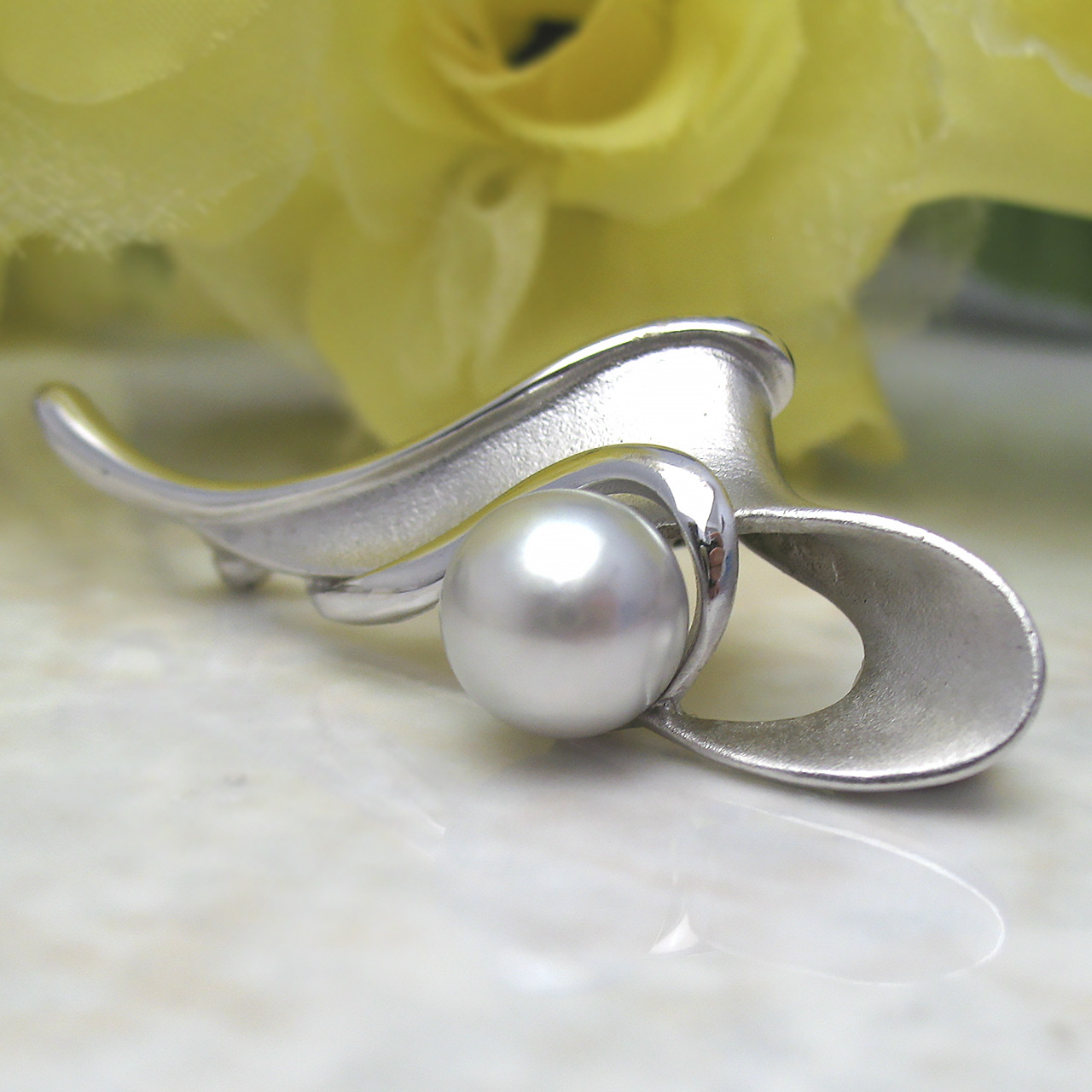 9.3ミリあこやナチュラル レトロデザインブローチ兼ペンダント - 画像 (5)