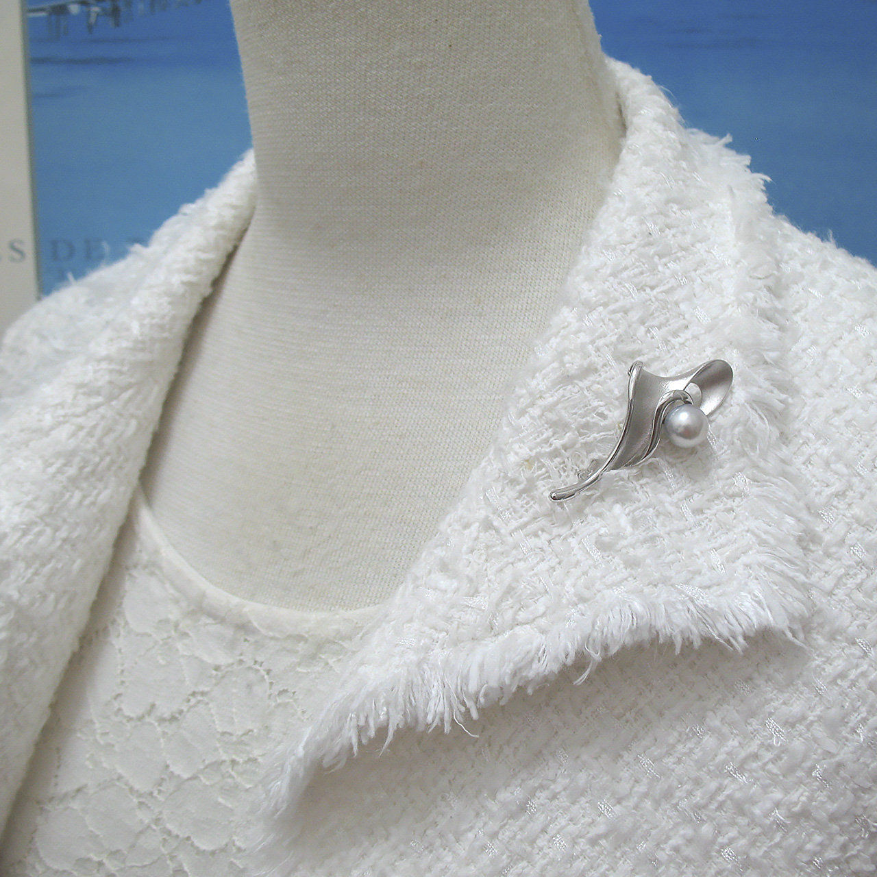 9.3ミリあこやナチュラル レトロデザインブローチ兼ペンダント - 画像 (6)