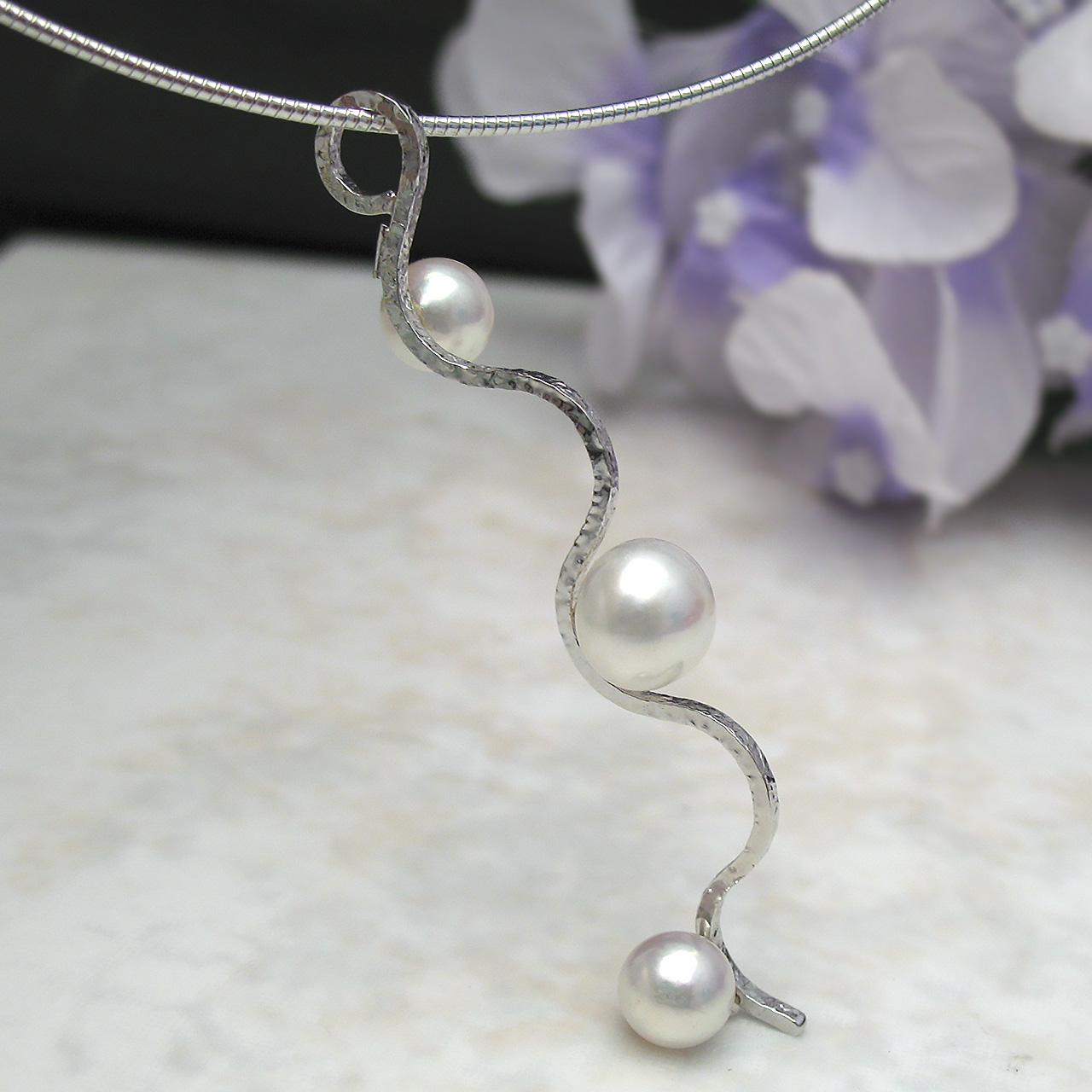 あこや真珠&有核淡水ペンダントSV - 画像 (5)
