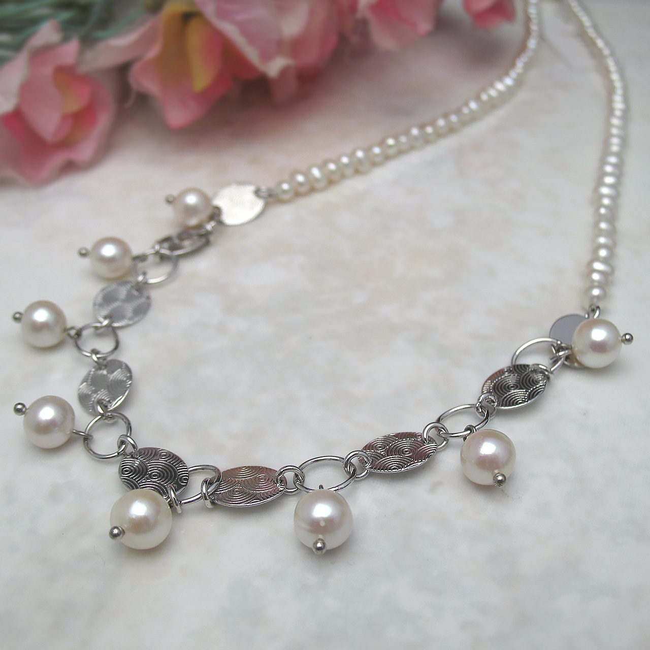 SV淡水真珠ネックレス　SS430-2 - 画像 (6)