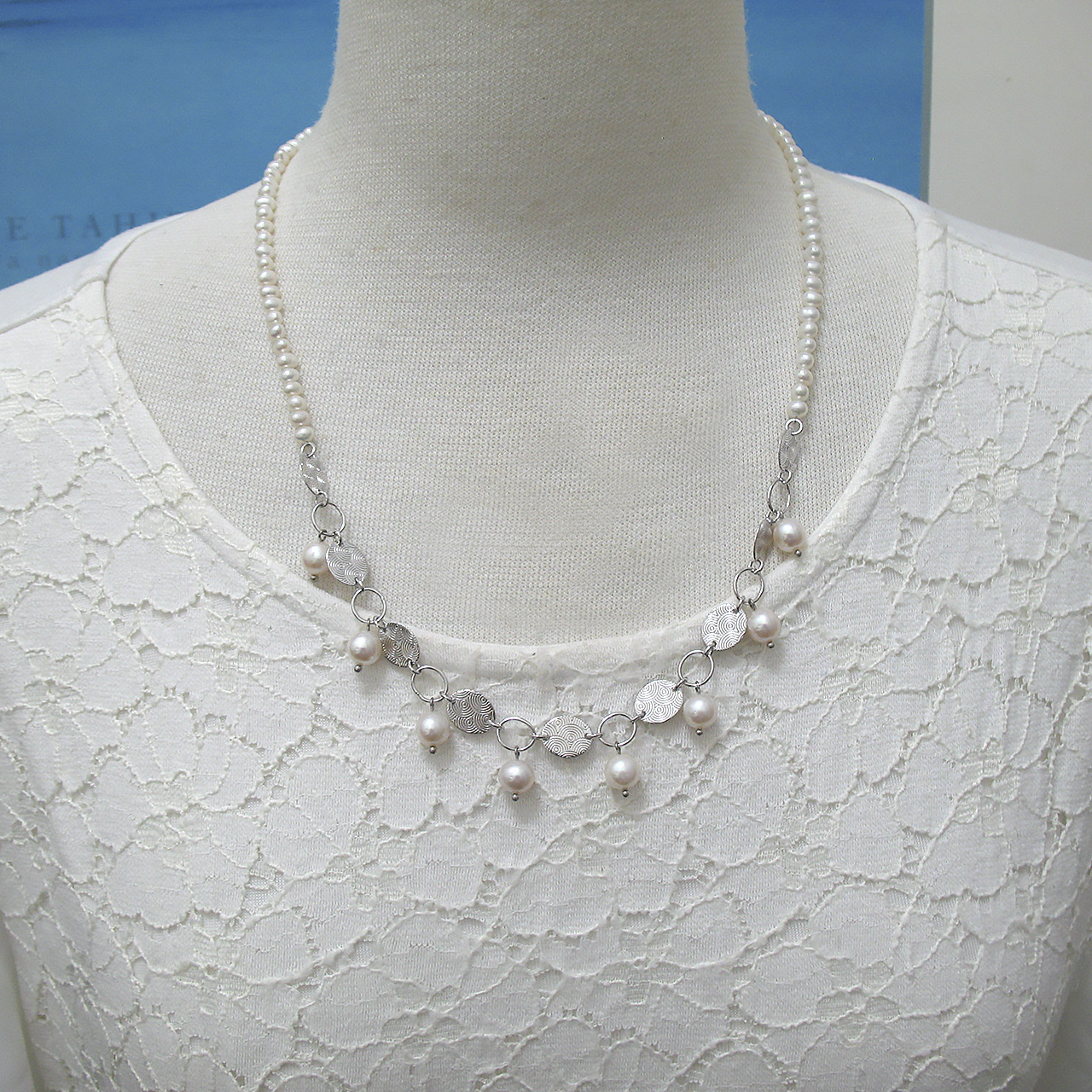 SV淡水真珠ネックレス　SS430-2 - 画像 (7)