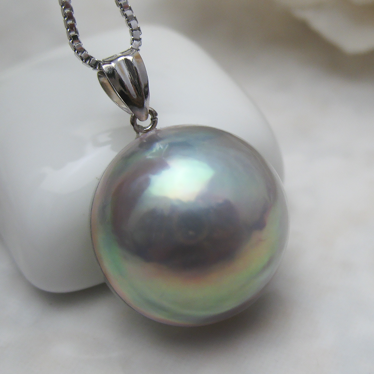 K14WGマベペンダント15.5ミリ