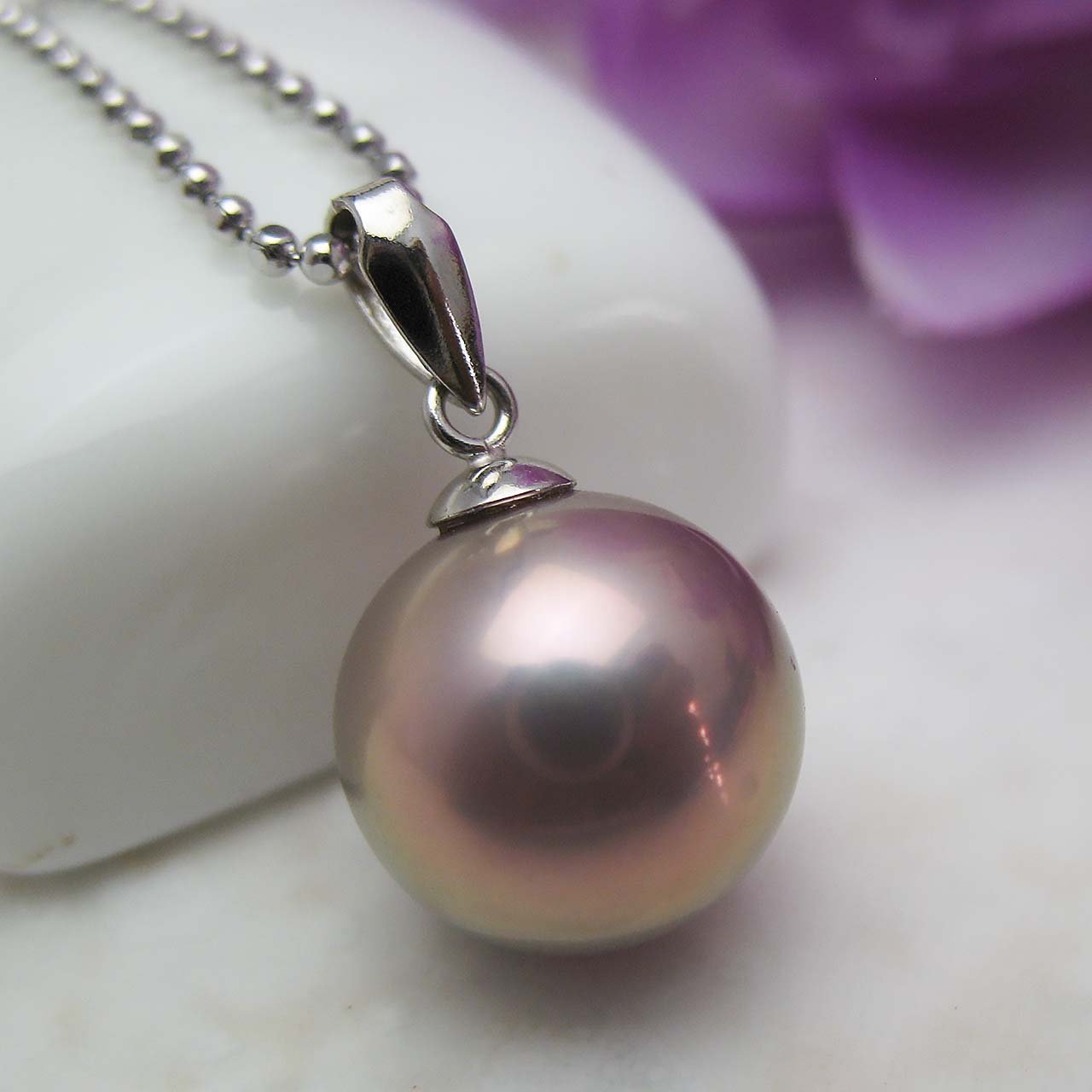 K14WG有核淡水ペンダント No.13