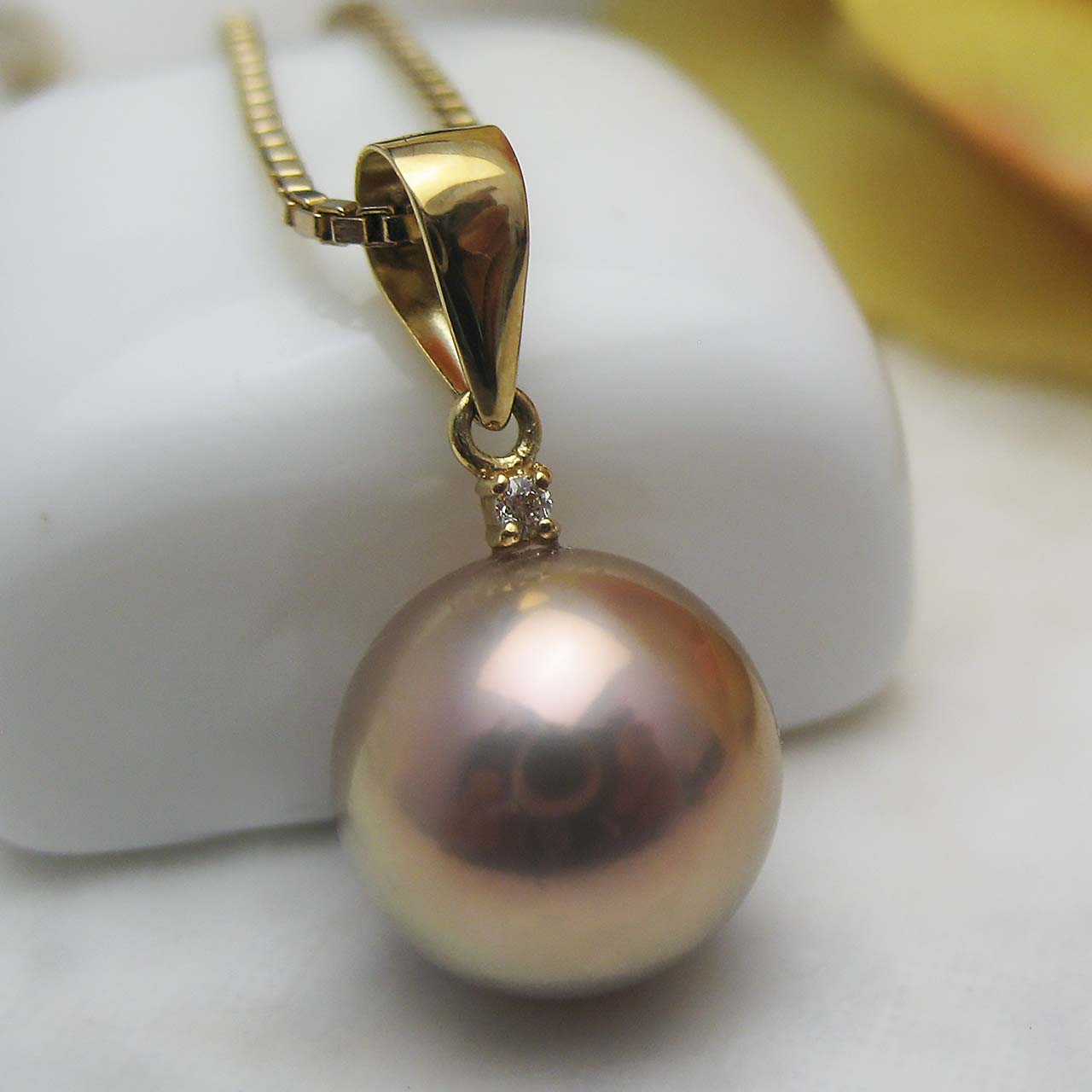 K18有核淡水ペンダントNo2