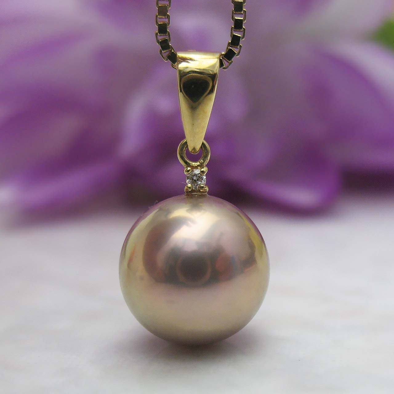 K18有核淡水ペンダントNo2 - 画像 (5)