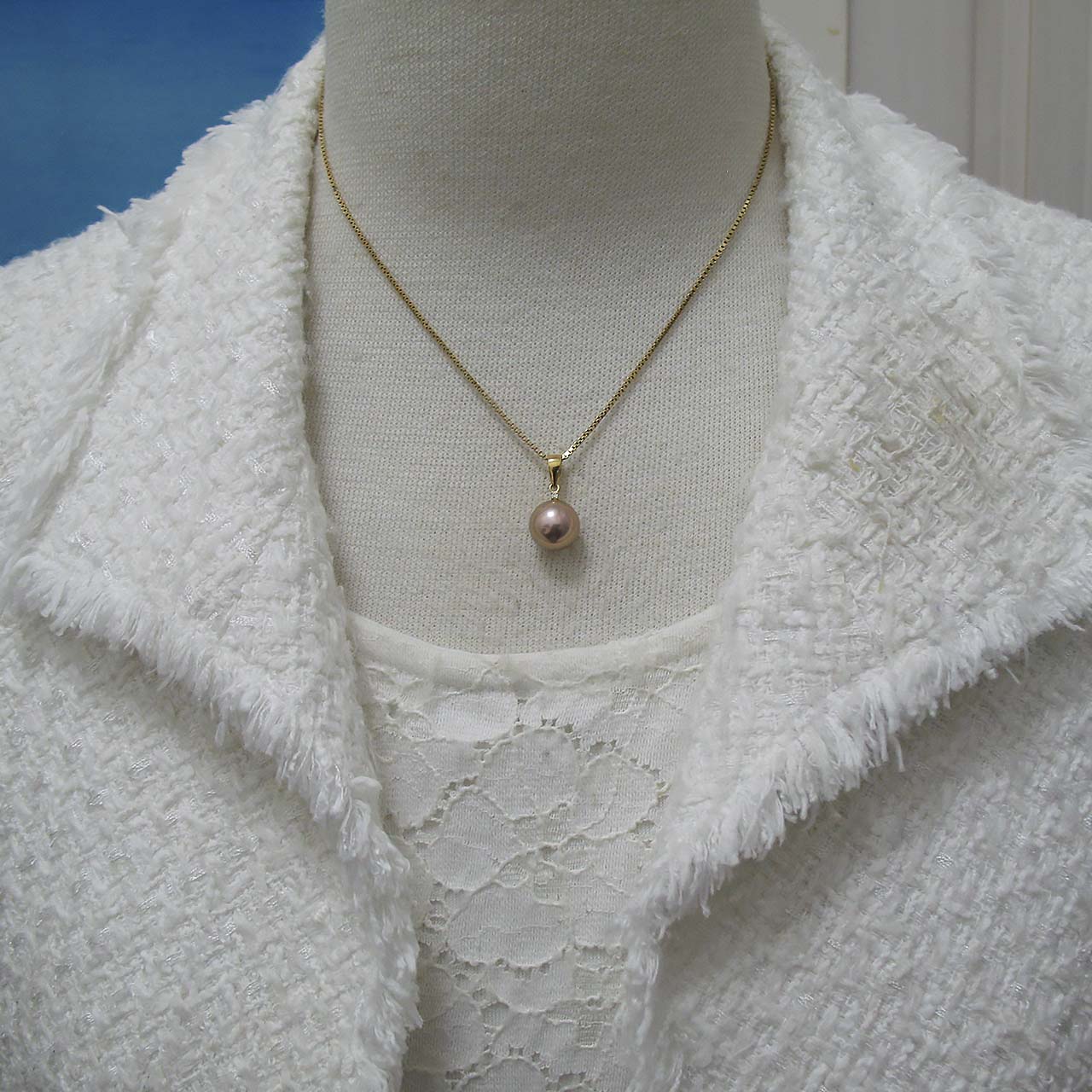 K18有核淡水ペンダントNo2 - 画像 (6)