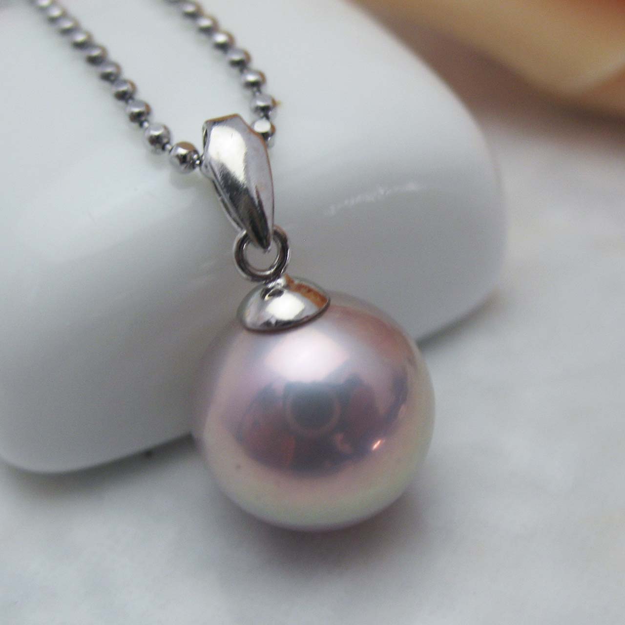 K14WG有核淡水ペンダント No14