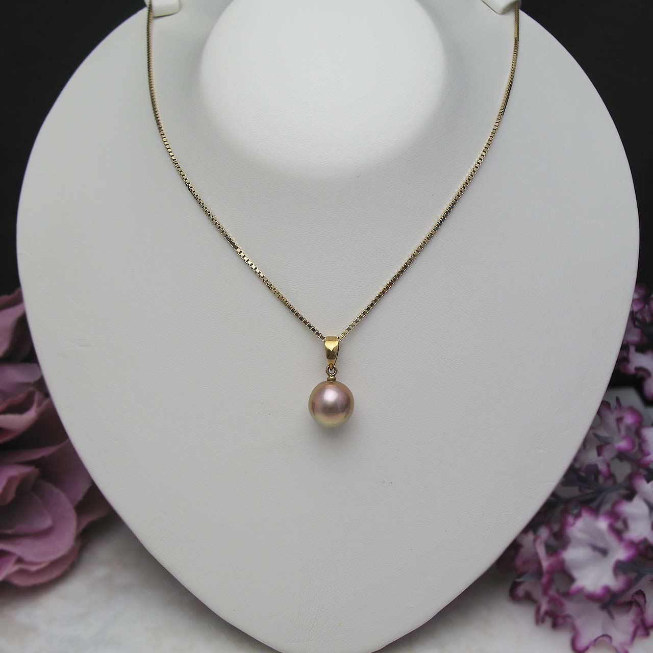 K18有核淡水ペンダント No.８ - 画像 (2)