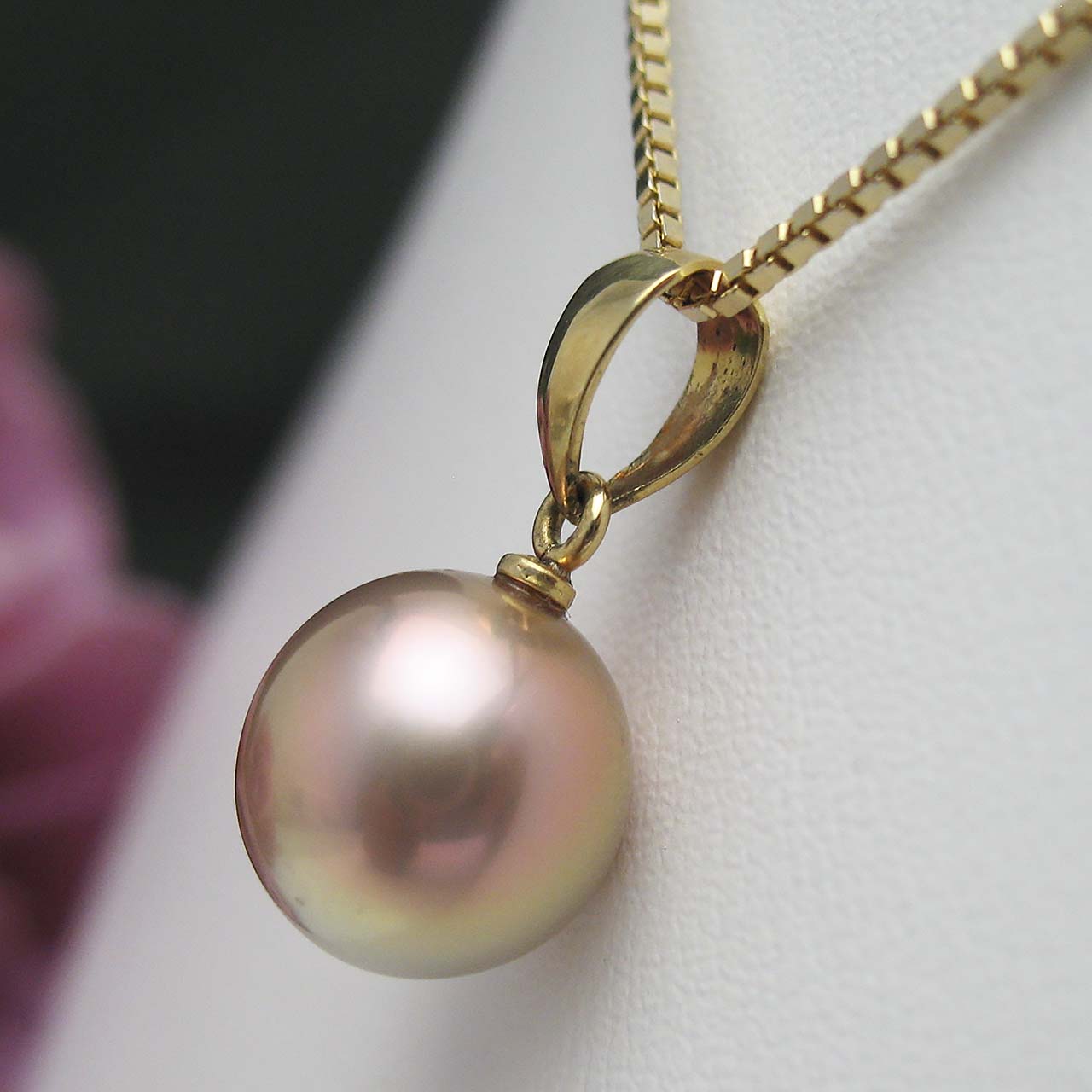 K18有核淡水ペンダント No.８ - 画像 (4)