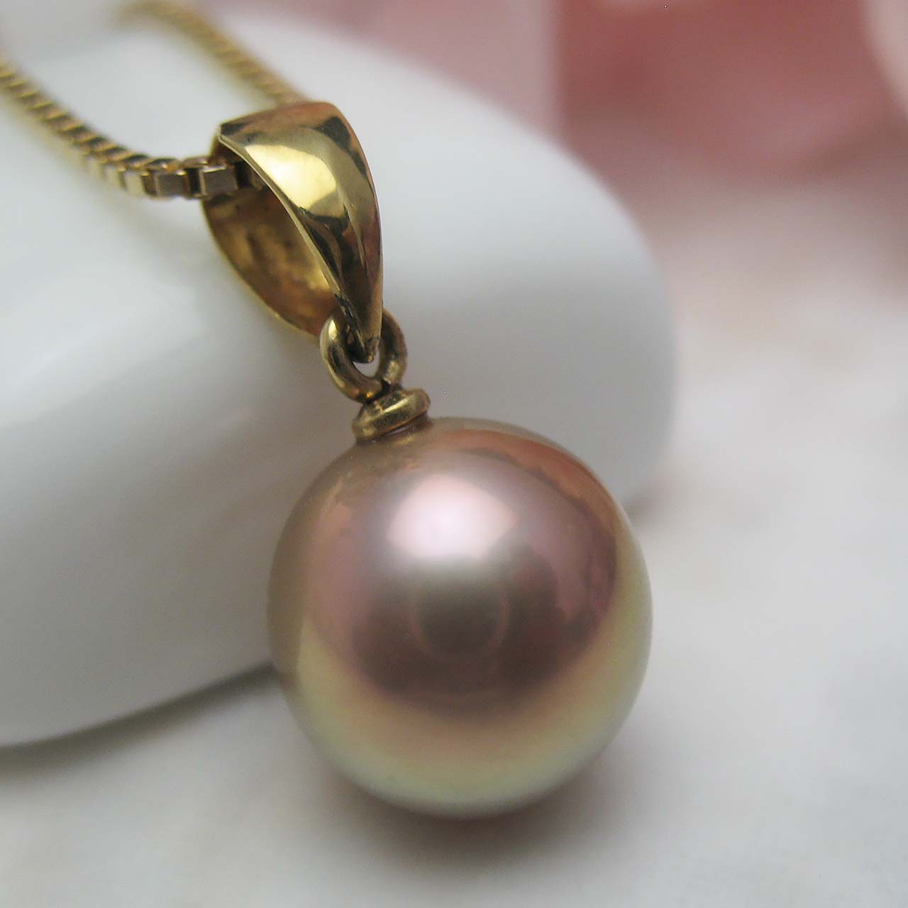 K18有核淡水ペンダント No.8