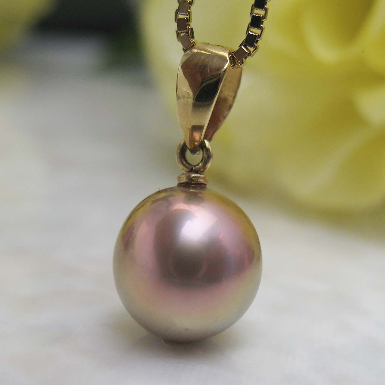 K18有核淡水ペンダント No.８ - 画像 (5)