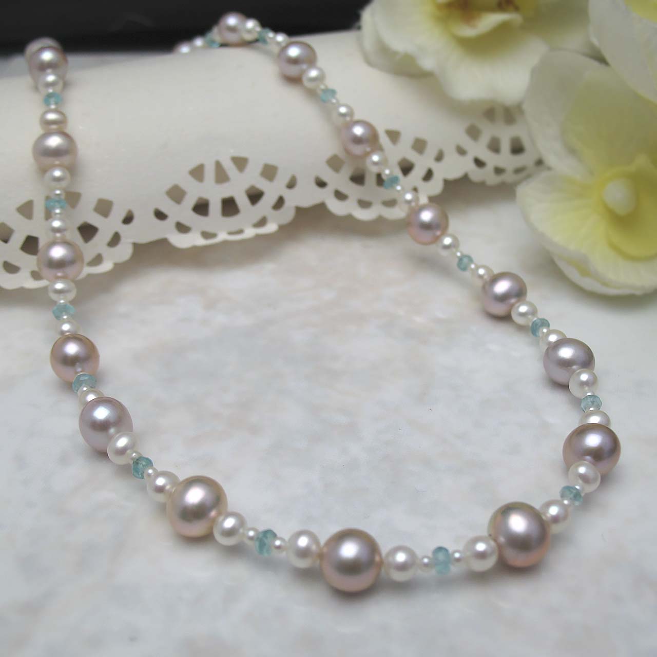 淡水&ブルートパーズネックレス