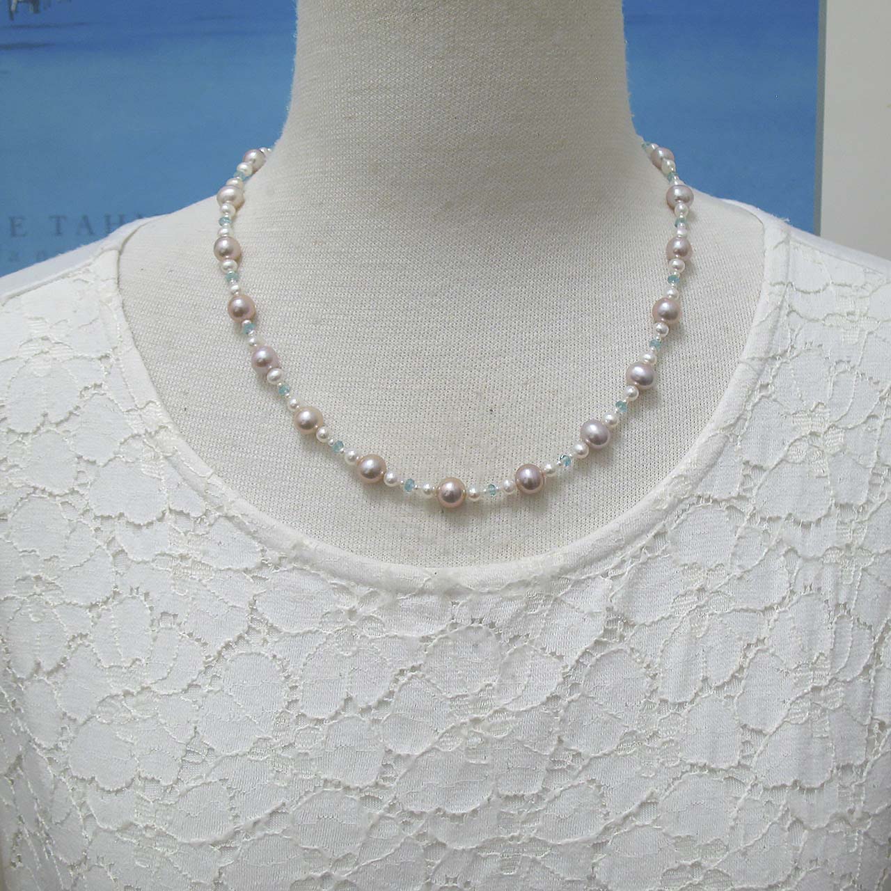 淡水&ブルートパーズネックレス - 画像 (8)