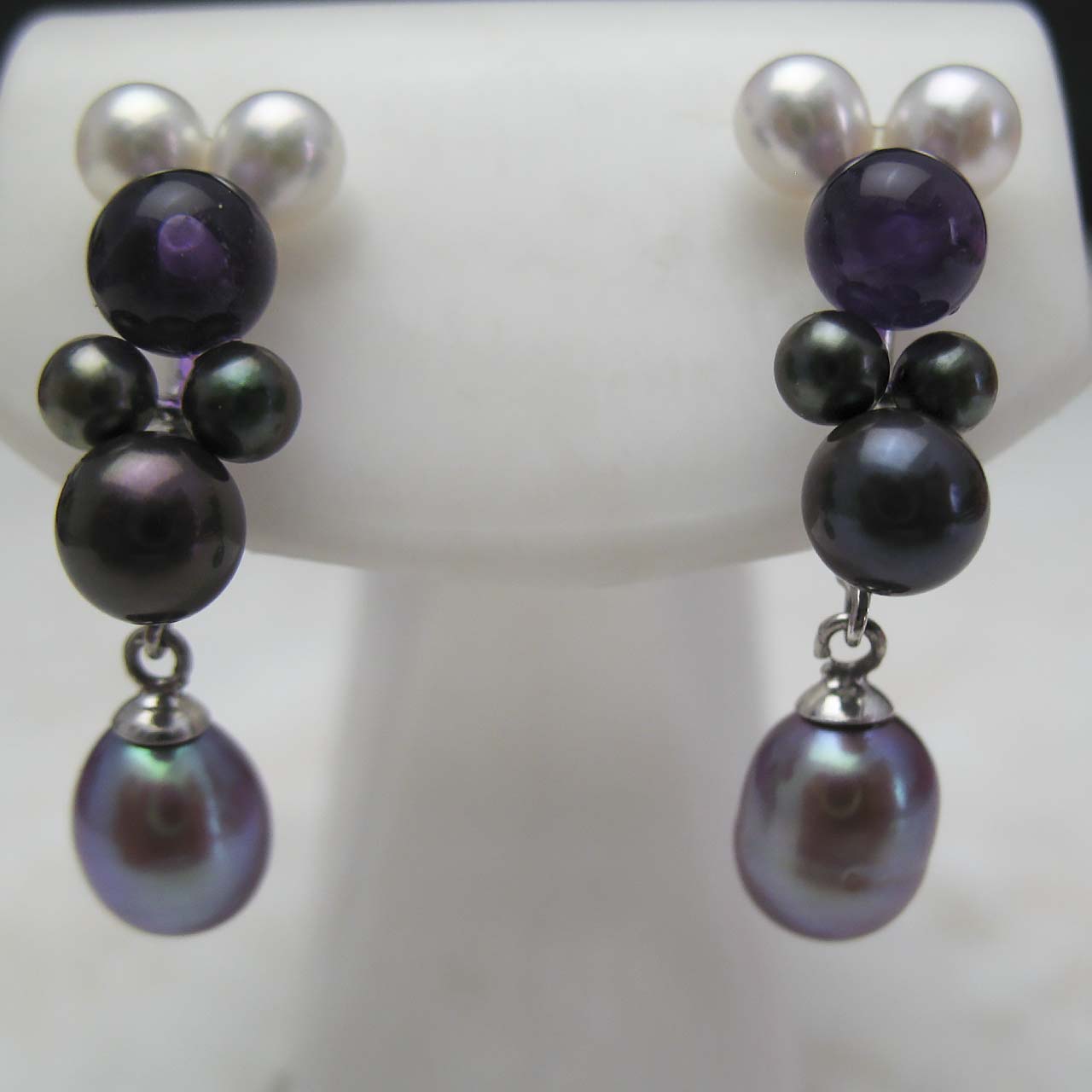 あこや・淡水・アメジスト 紫のミッヒーちゃんピアス - 画像 (2)