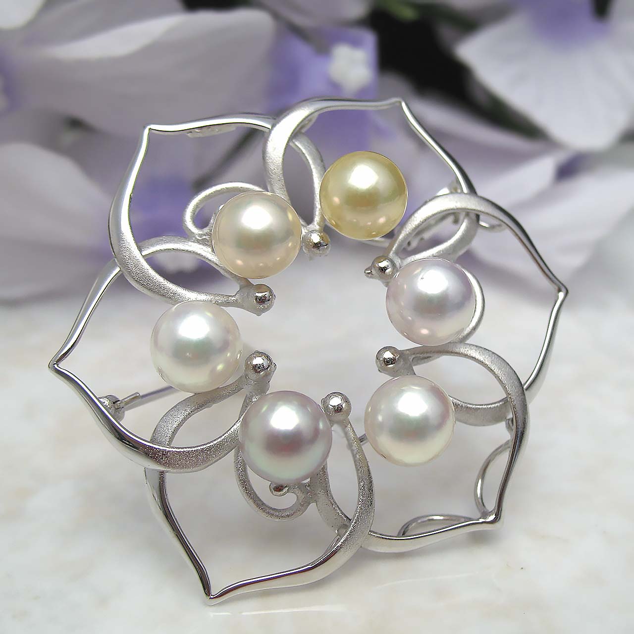 fromseaあこやブローチ「光のサークル」