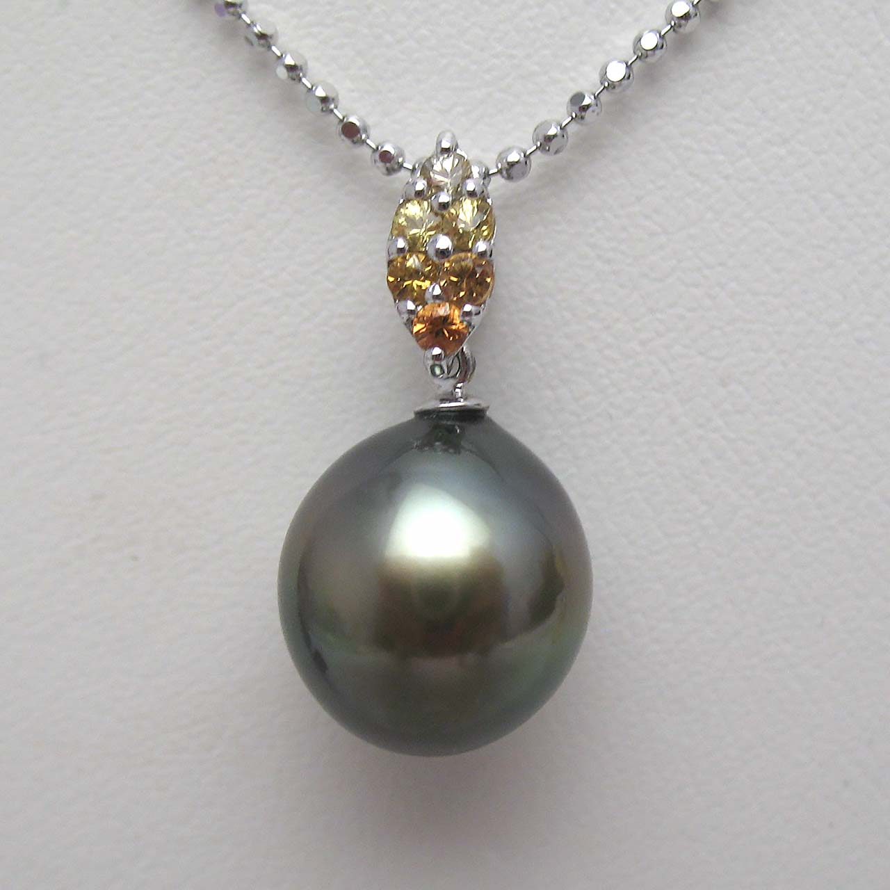 『 K18WG 10.8ミリ黒蝶真珠お嬢のペンダント』 - 画像 (3)