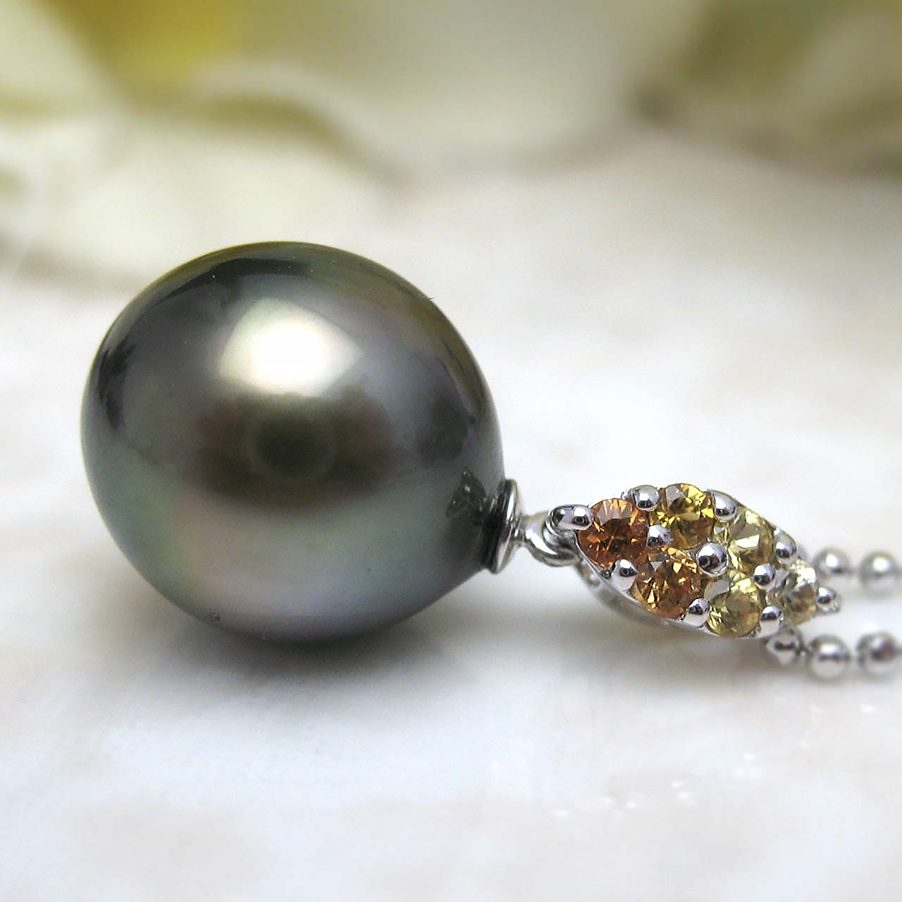 『 K18WG 10.8ミリ黒蝶真珠お嬢のペンダント』 - 画像 (5)