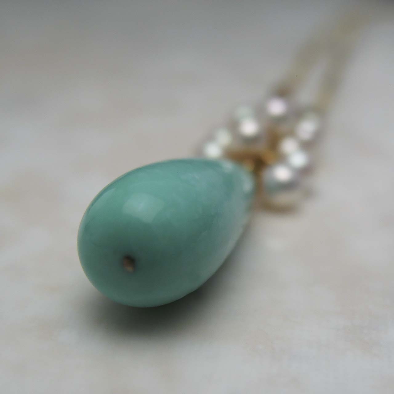 K18トルコ石&あこや真珠ペンダント - 画像 (5)