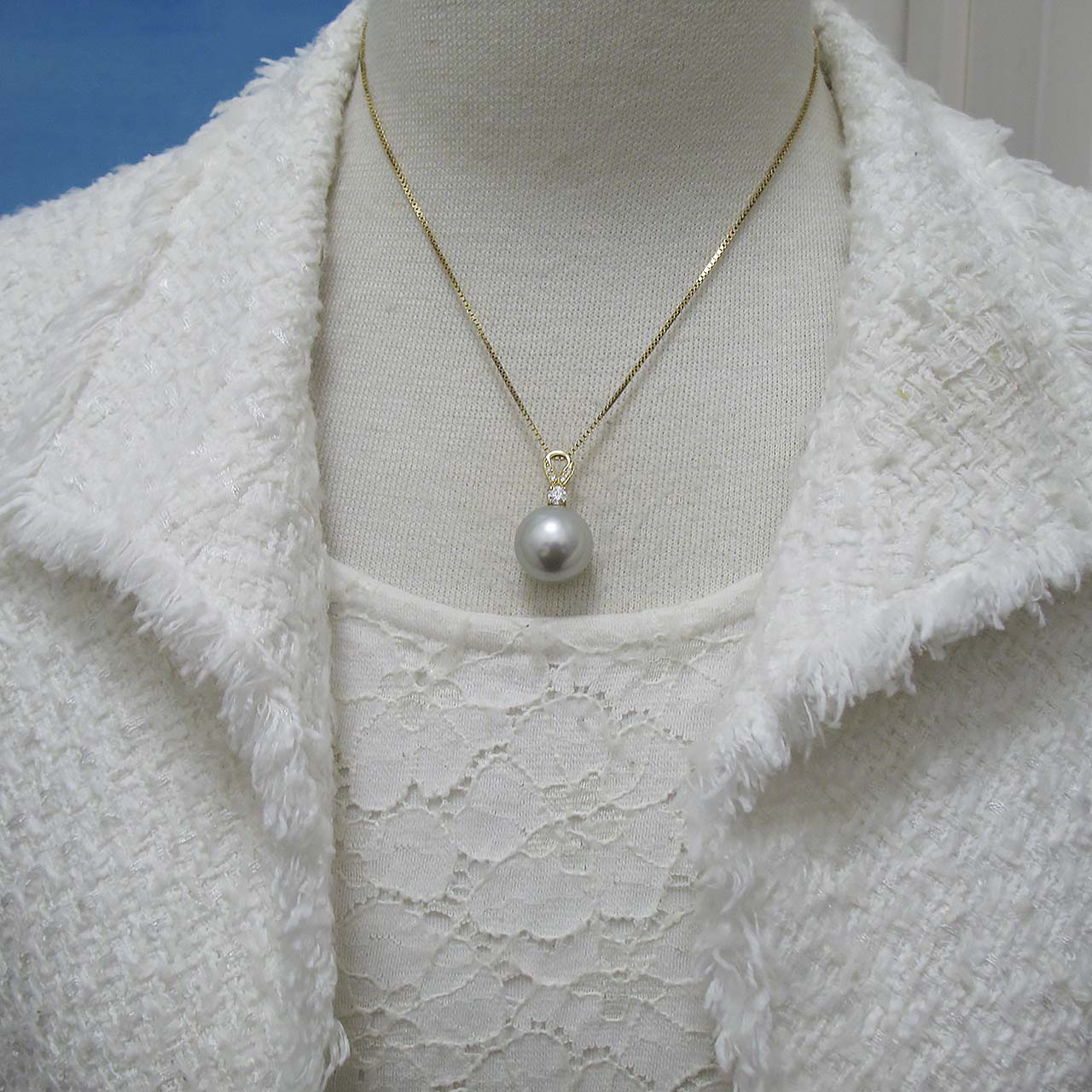 K18タヒチ黒蝶 15ミリペンダントトップ - 画像 (6)