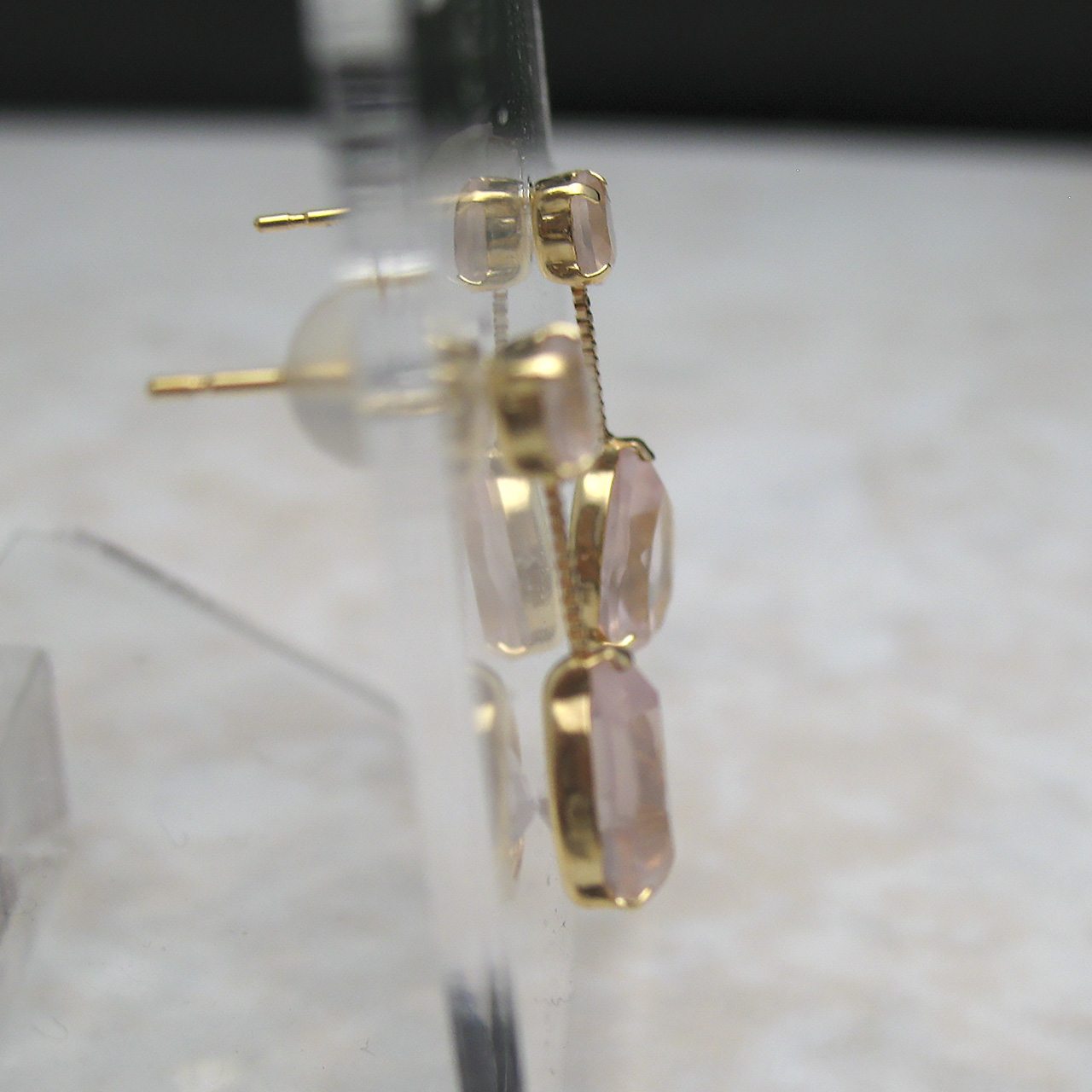 K18 ローズクォーツピアス　ME100 - 画像 (3)