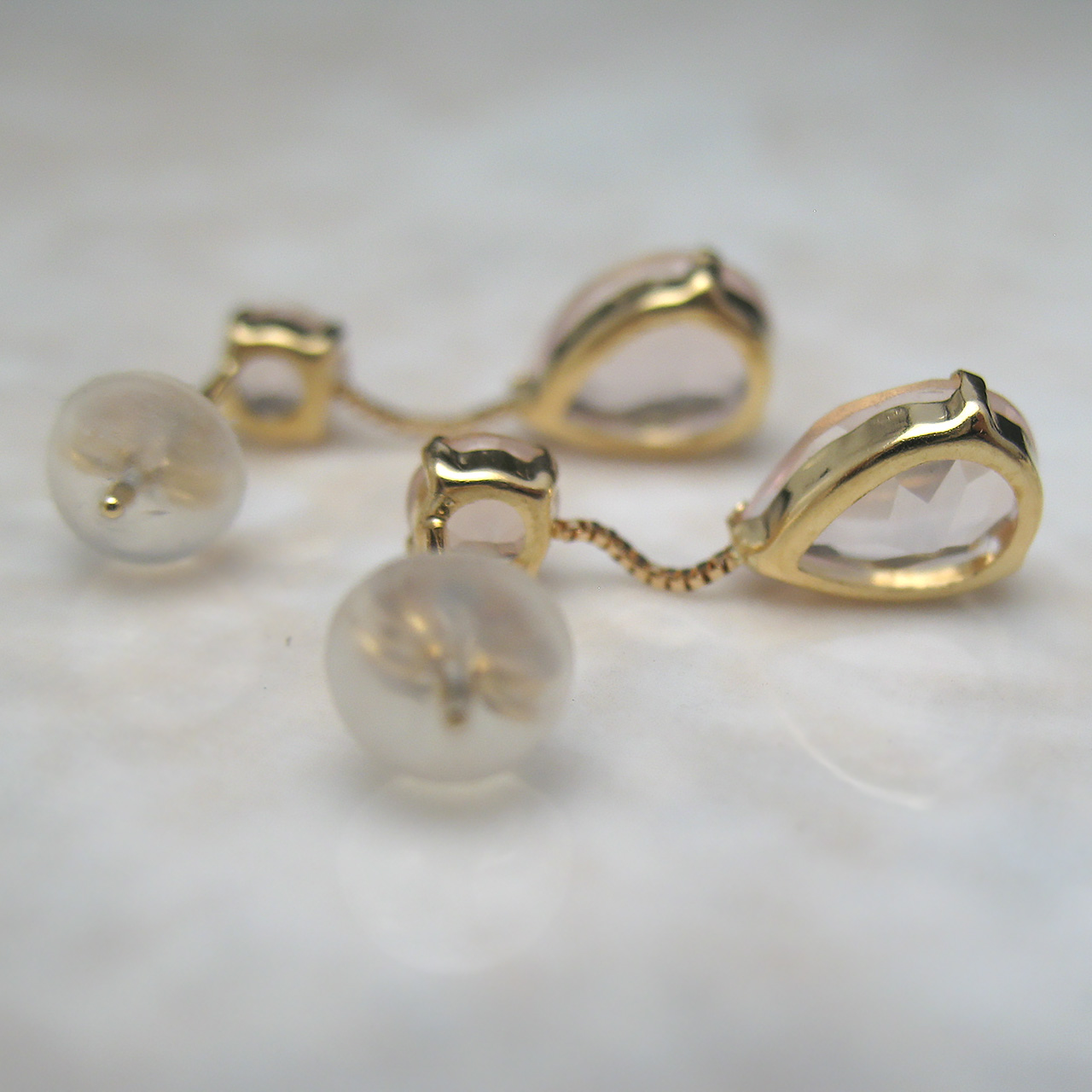 K18 ローズクォーツピアス　ME100 - 画像 (5)