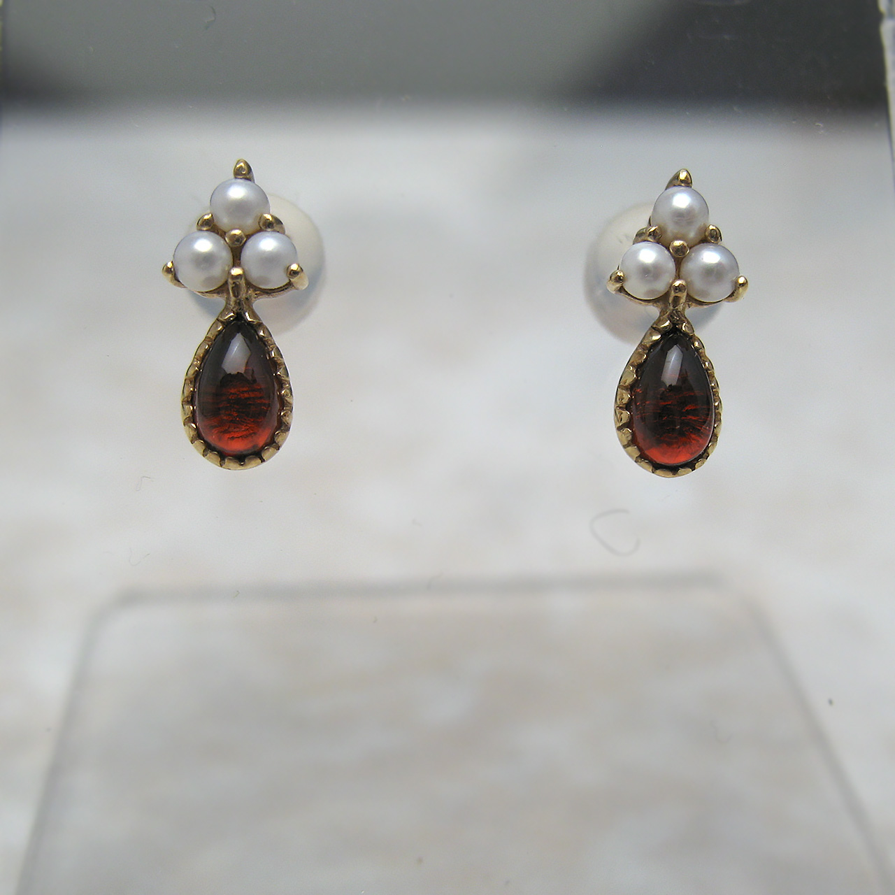 Bijoux fromsea K10ガーネット&シードパールピアス - 画像 (2)