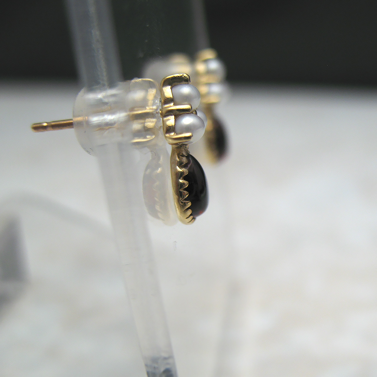 Bijoux fromsea K10ガーネット&シードパールピアス - 画像 (3)