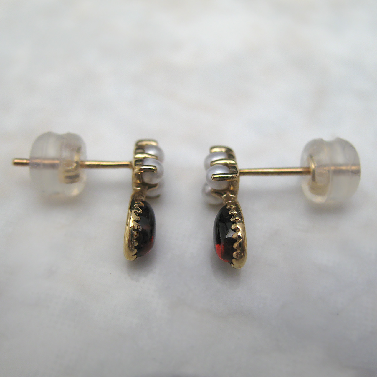 Bijoux fromsea K10ガーネット&シードパールピアス - 画像 (5)