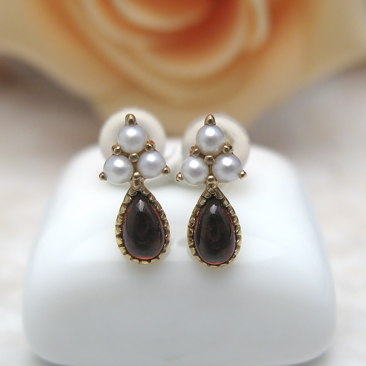 Bijoux fromsea K10ガーネット&シードパールピアス - 画像 (6)