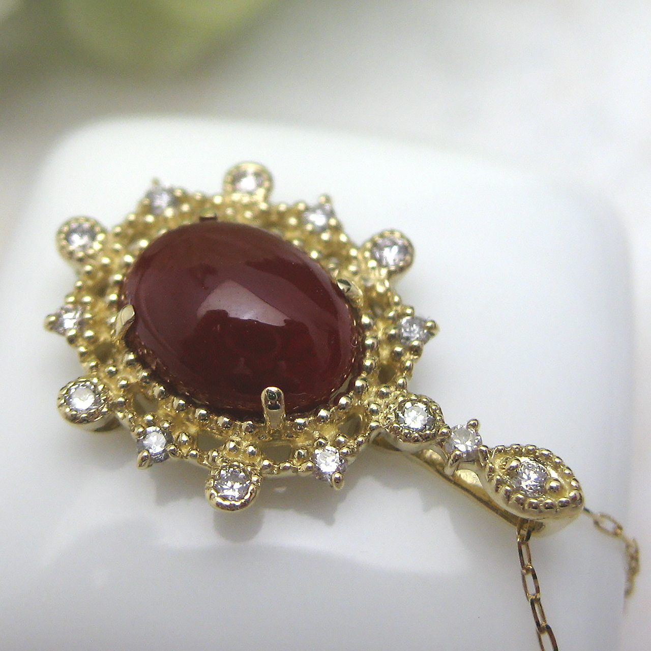 Bijoux fromsea K18血赤珊瑚ペンダント  77169 - 画像 (6)