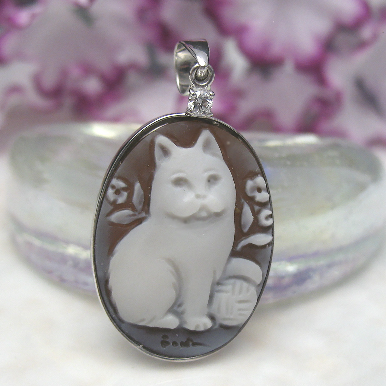 Bijoux  fromsea K18WGシェルカメオペンダント - 画像 (6)