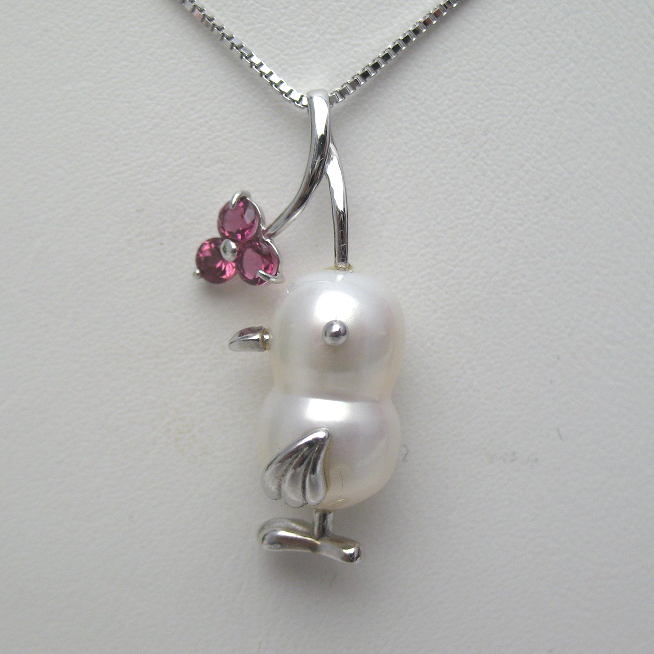 K18WG チーウー&ピンクトルマリンペンダント 翔平クン - 画像 (3)