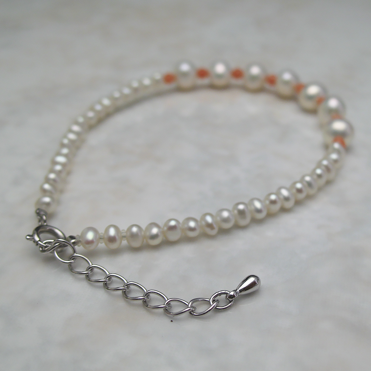 fromseaオリジナル 珊瑚＆淡水真珠ブレスSV - 画像 (3)