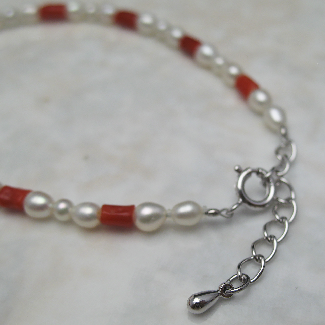 fromseaオリジナル 珊瑚＆淡水真珠ブレスSV - 画像 (3)