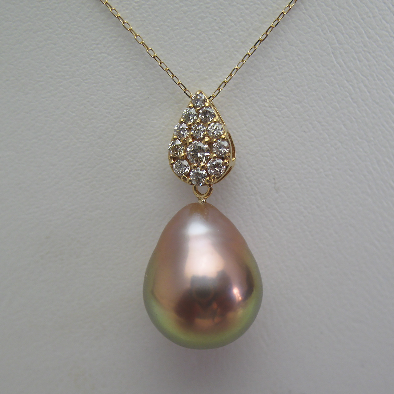 K18 有核淡水ダイヤペンダント - 画像 (3)