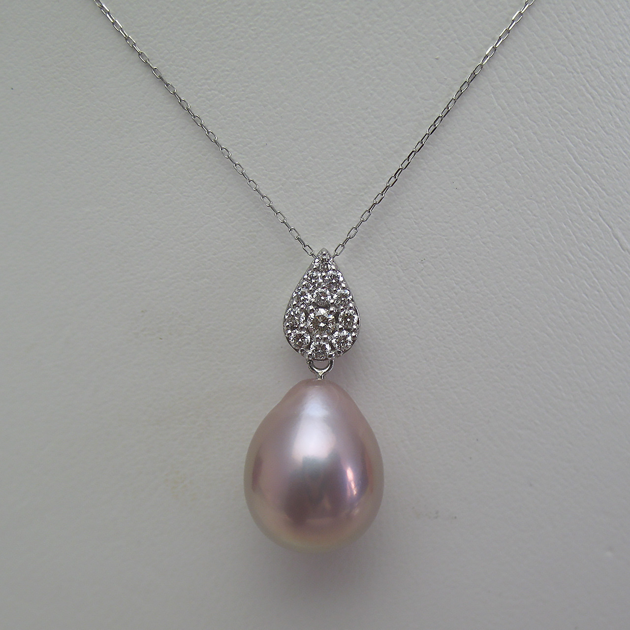 Pt900・850有核淡水ダイヤペンダント - 画像 (3)