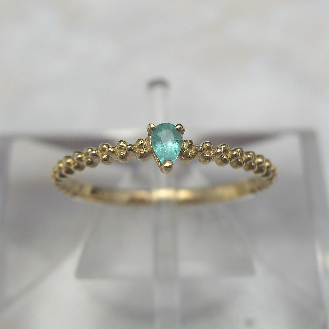 『 Bijoux fromsea　K18パライバリング ペアシェープ』 NO33580TQ - 画像 (2)