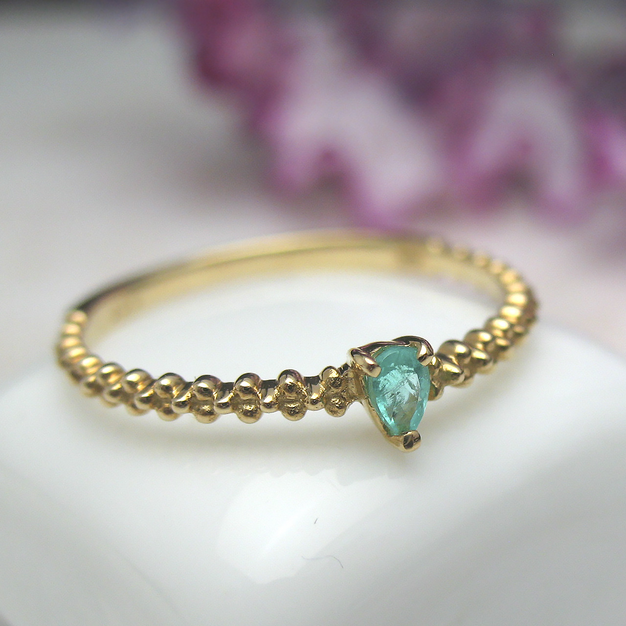 『 Bijoux fromsea　K18パライバリング ペアシェープ』 NO33580TQ - 画像 (6)