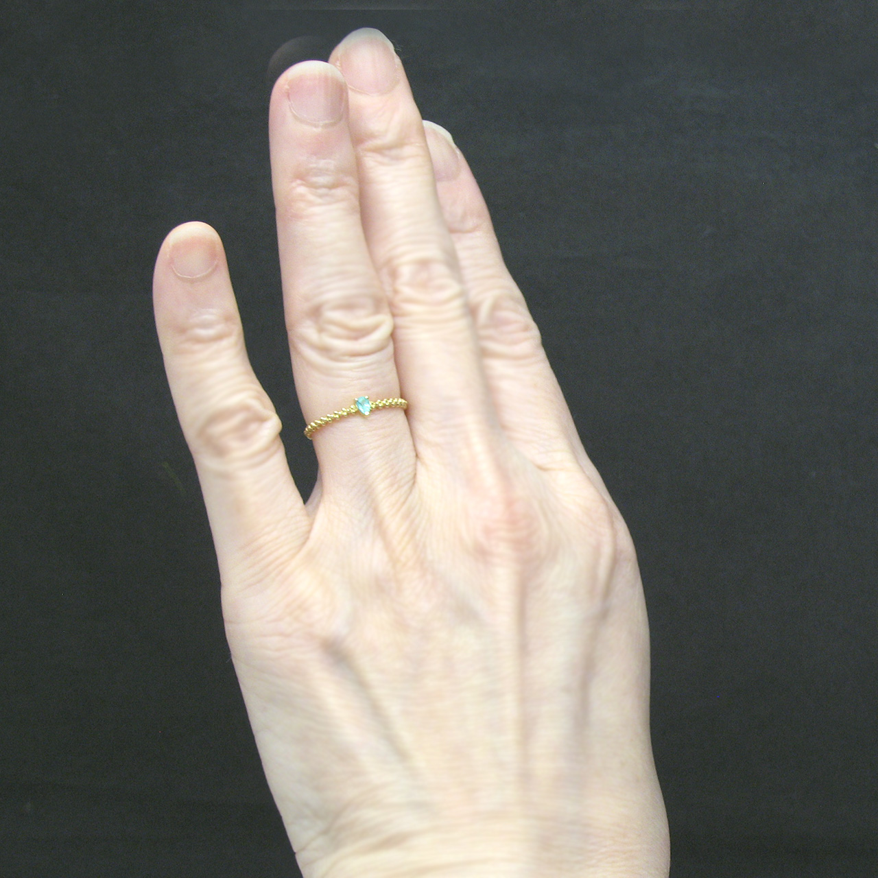 『 Bijoux fromsea　K18パライバリング ペアシェープ』 NO33580TQ - 画像 (7)