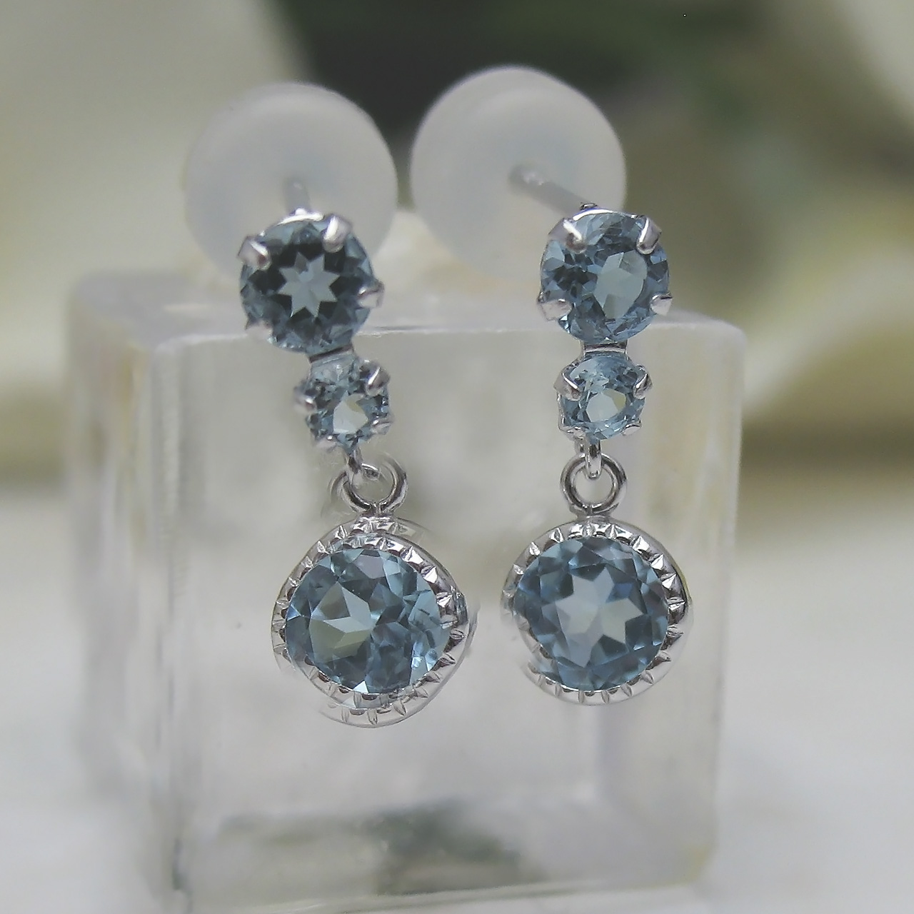 Bijoux fromsea K10WGブルートパーズピアス　MDS6349B - 画像 (5)