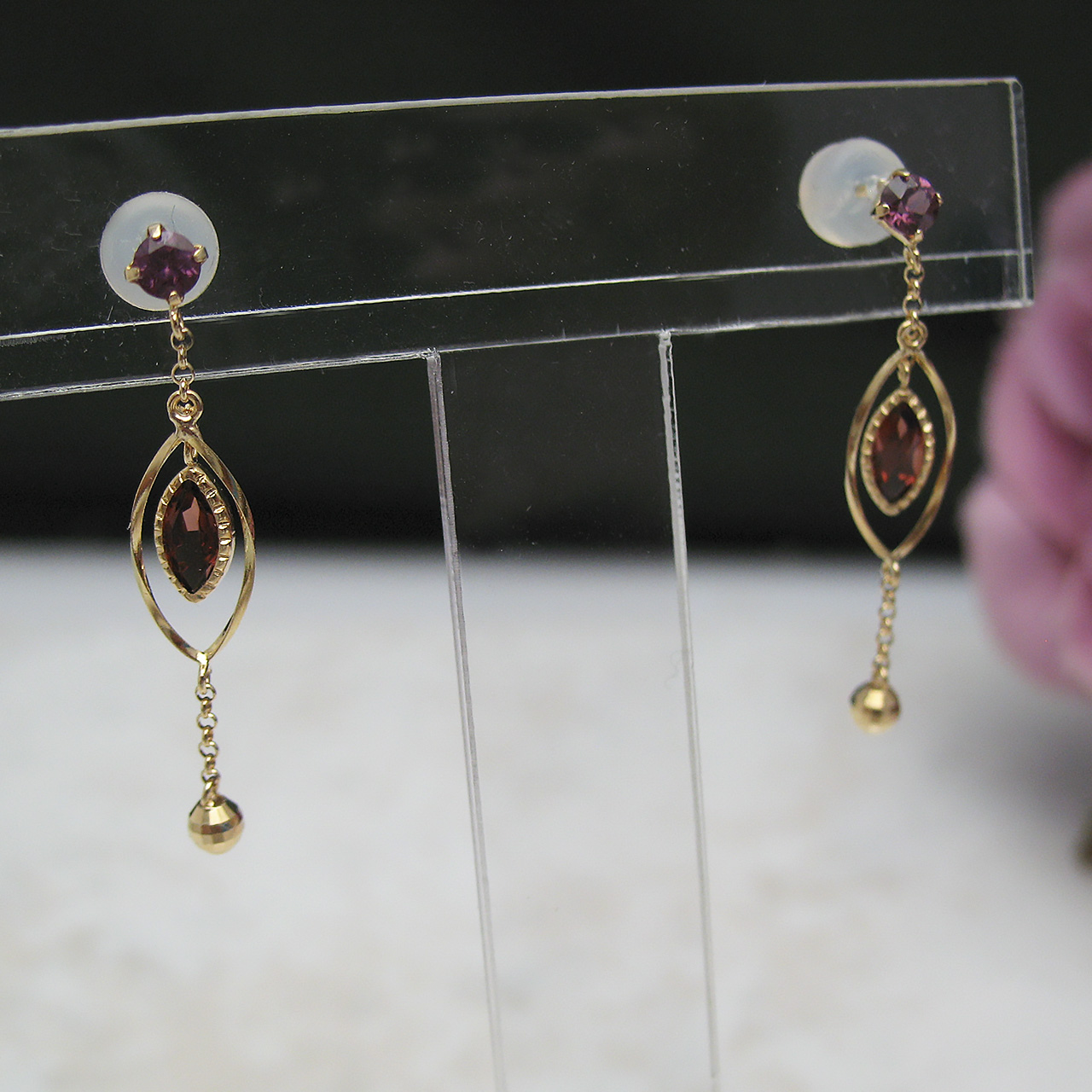 K18ロードライトガーネット&ガーネットピアス RV2984GR