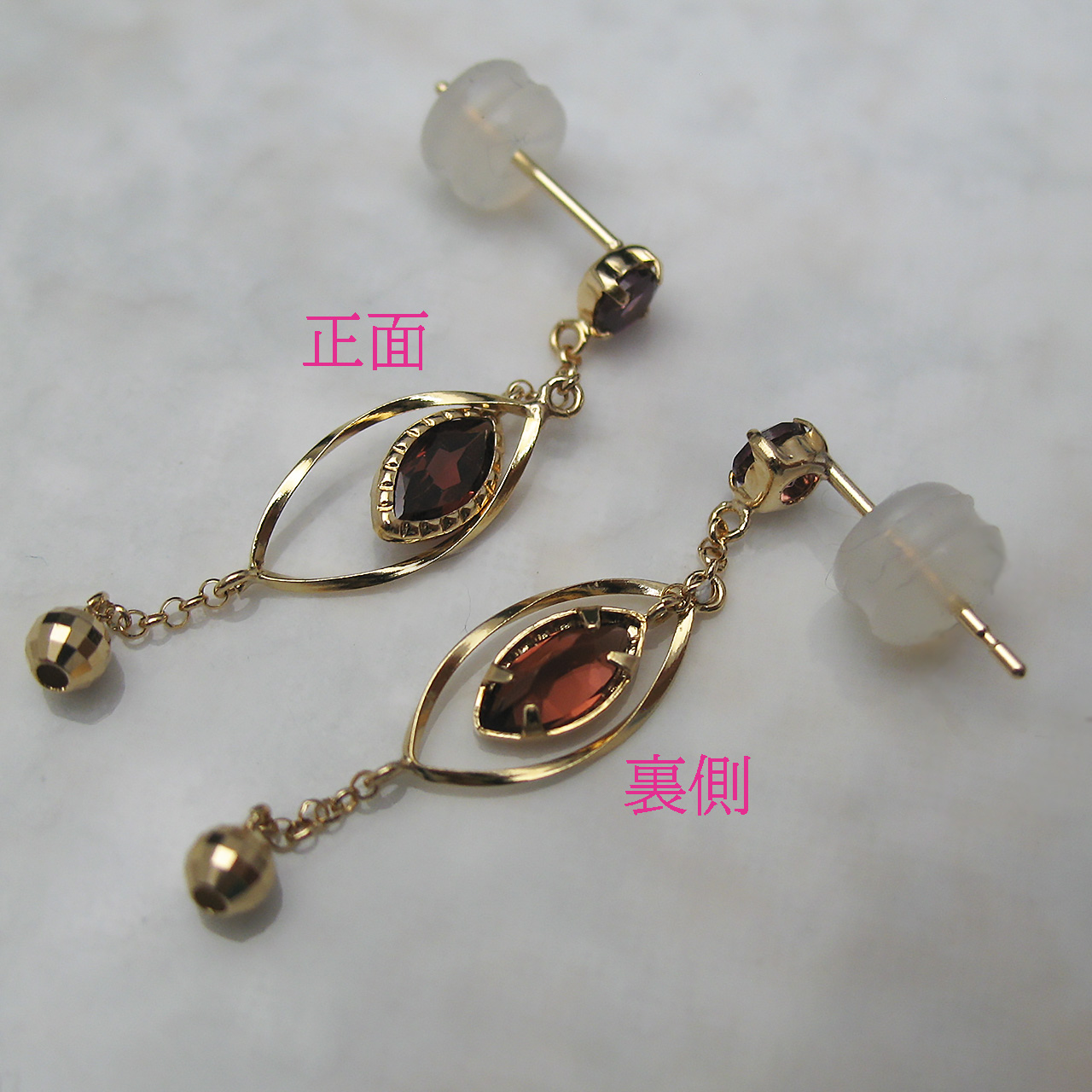 K18ロードライトガーネット&ガーネットピアス RV2984GR - 画像 (5)