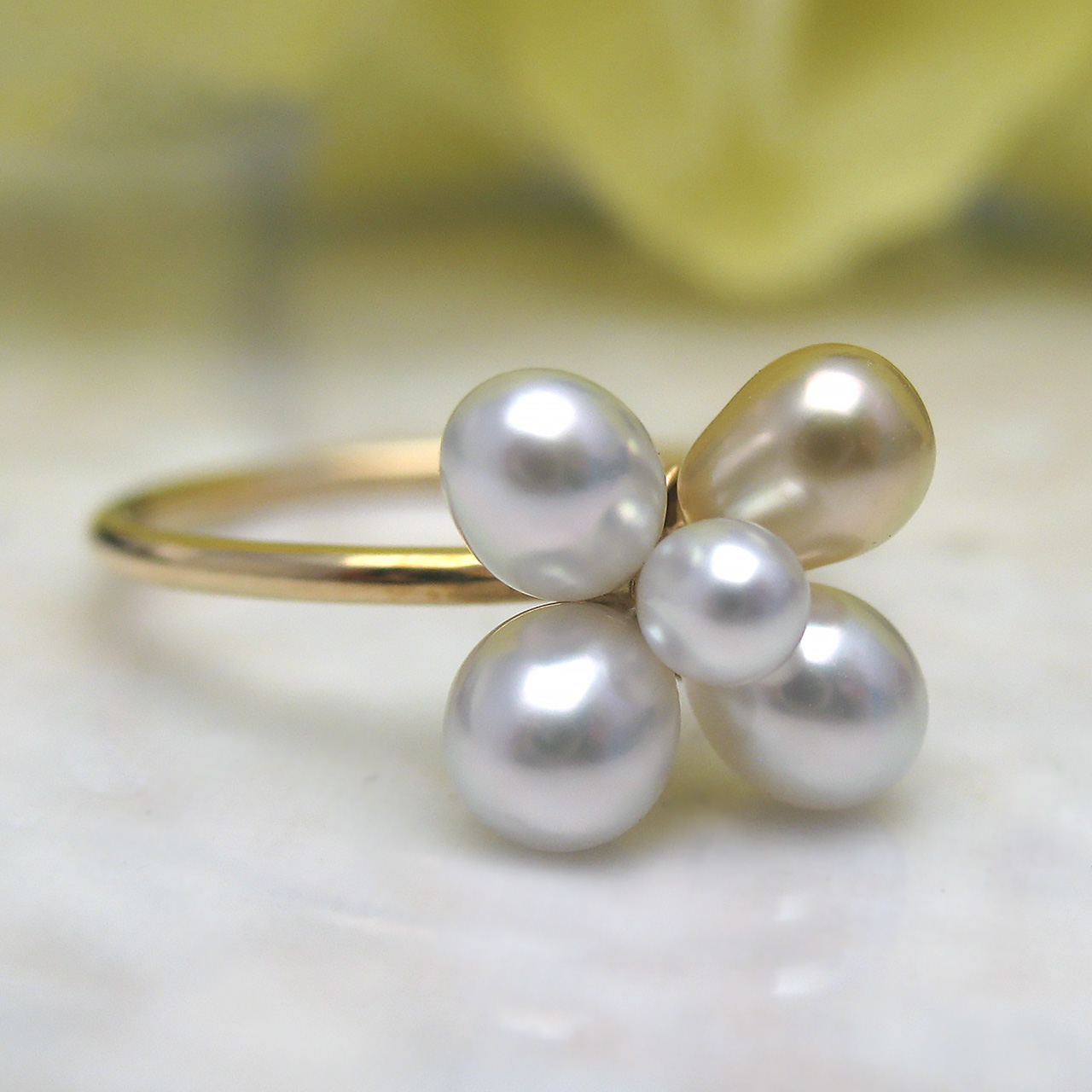 『 K18白蝶ケシ　お花リング』 - 画像 (6)