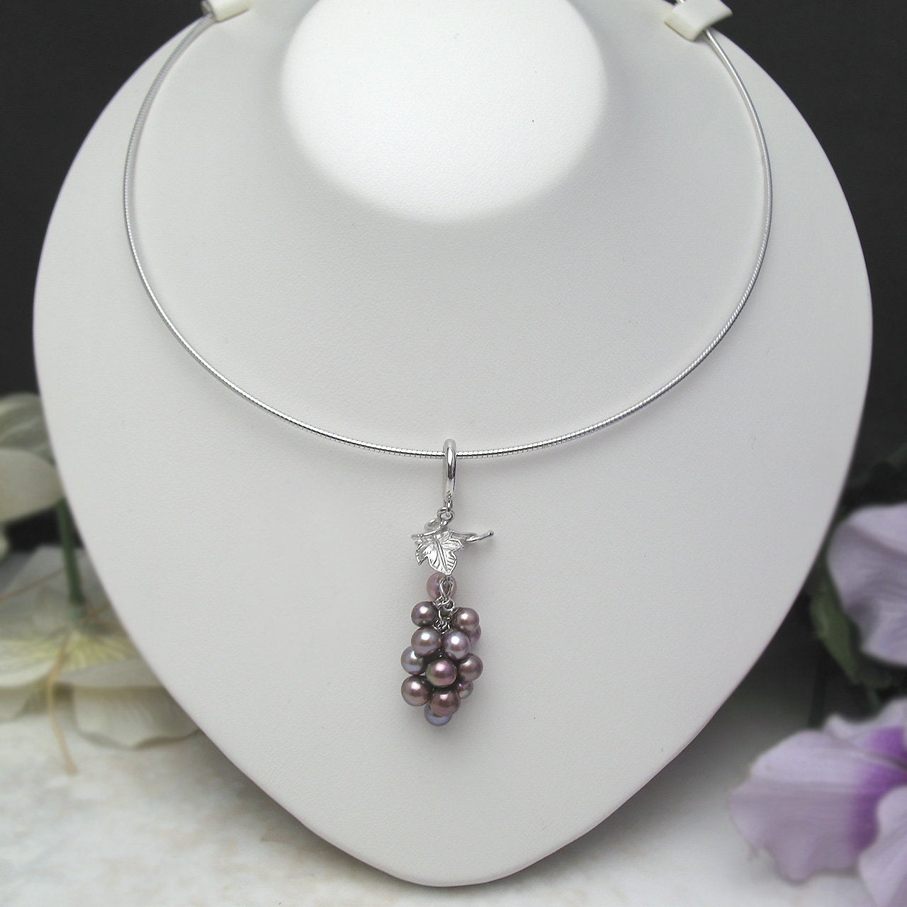 fromseaオリジナル淡水真珠葡萄ペンダントSV - 画像 (2)