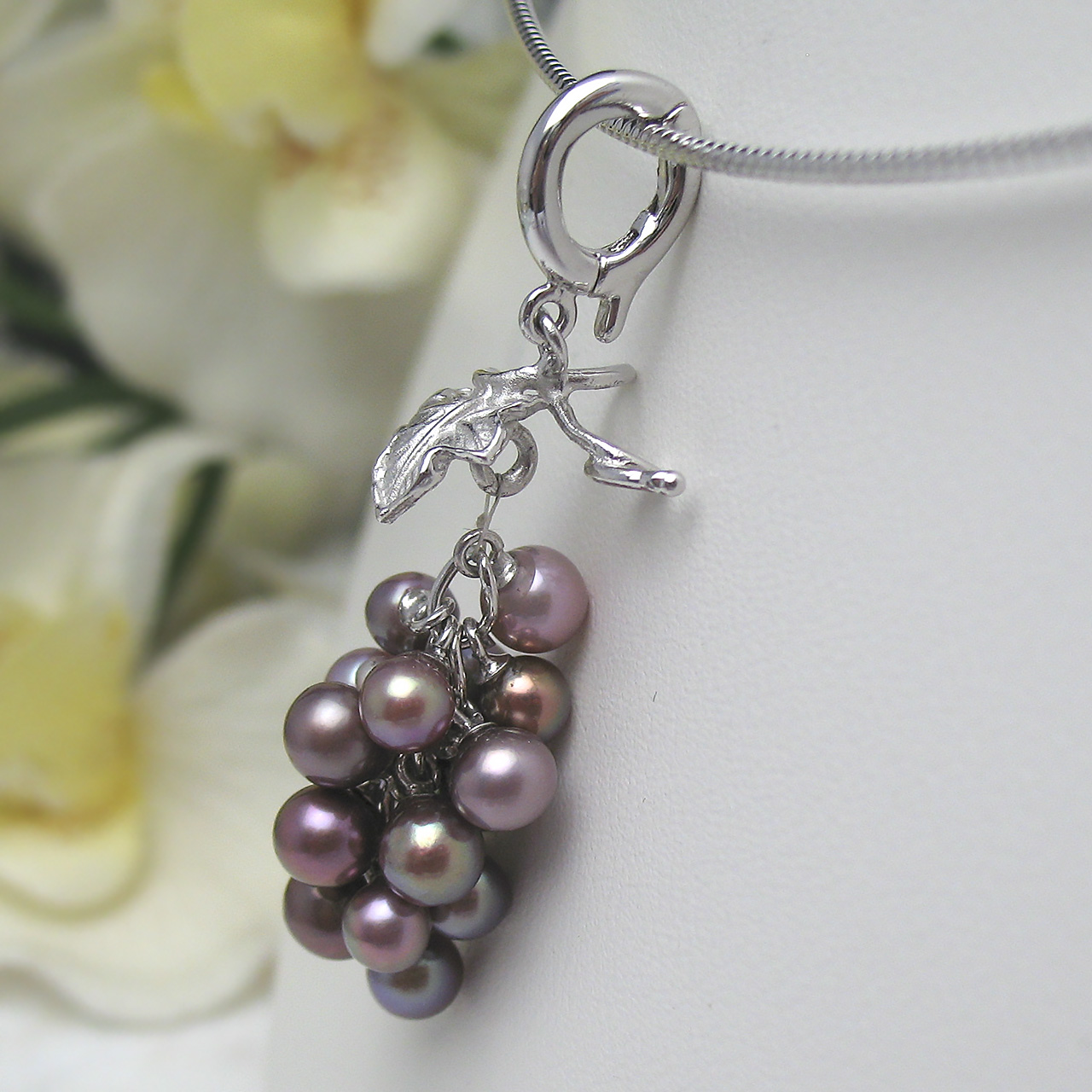 fromseaオリジナル淡水真珠葡萄ペンダントSV - 画像 (4)