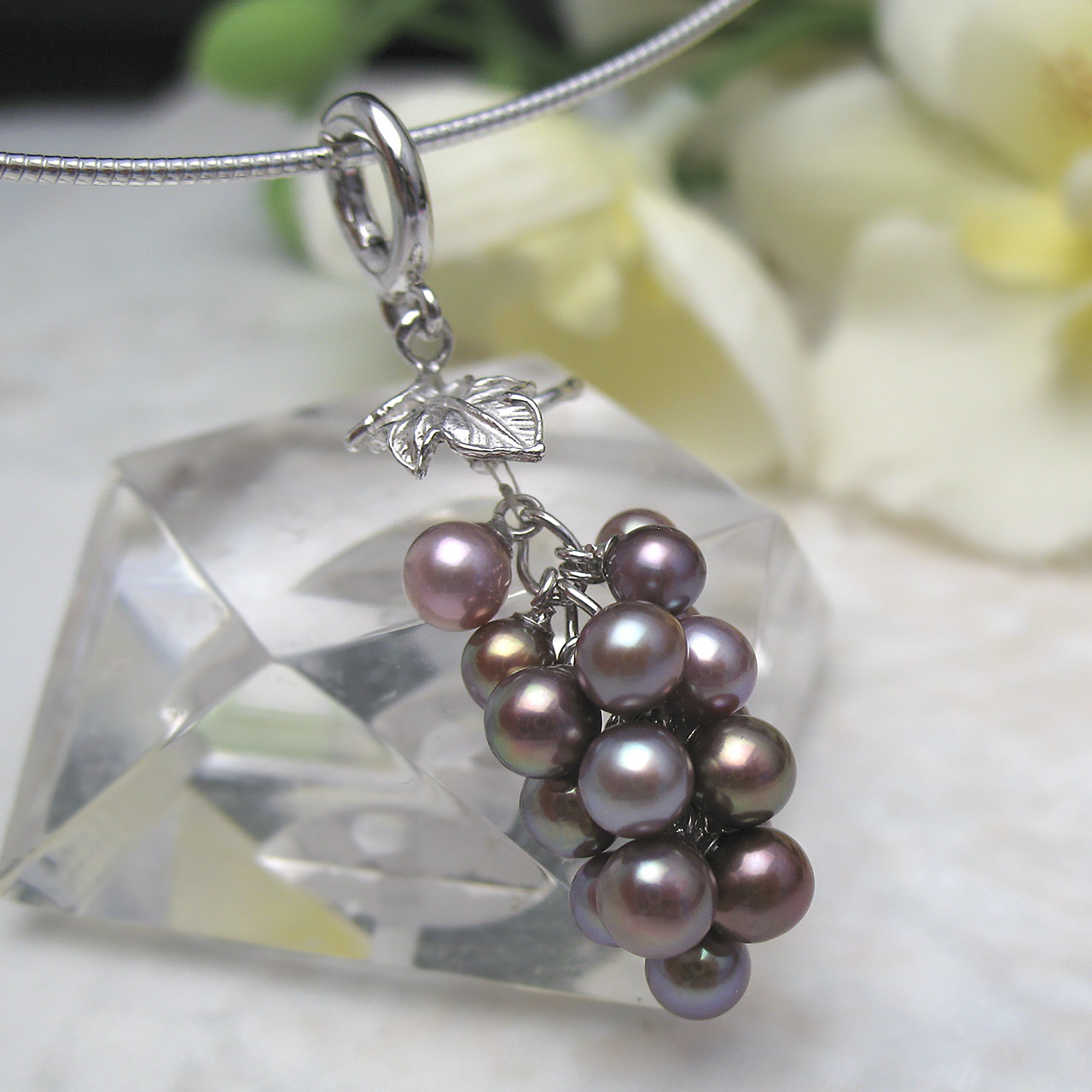 fromseaオリジナル淡水真珠葡萄ペンダントSV